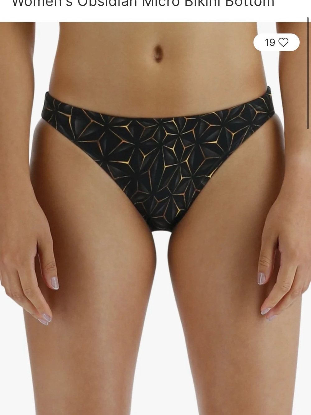 NWOT - TYR Black & Gold Geometric Bikini Bottom